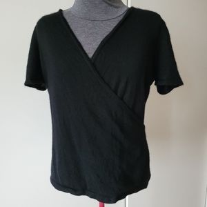TSE Short Sleeve Cashmere Crossover Top